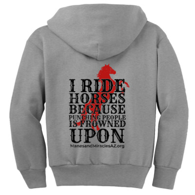 Youth - I Ride Horses Zip Hoodie Thumbnail